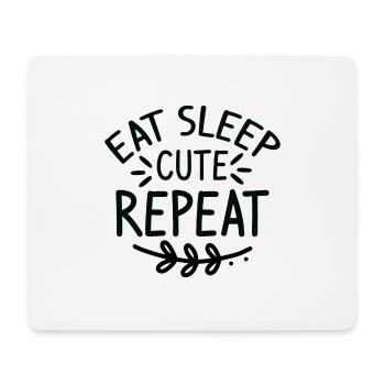 Manger dormir mignon Répéter - Tapis de souris (format paysage) - blanc - Devant