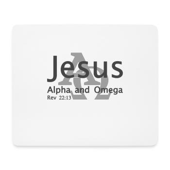 Christian Design Jesus, Alpha und Omega - Mousepad (Querformat) - Weiß - Vorne