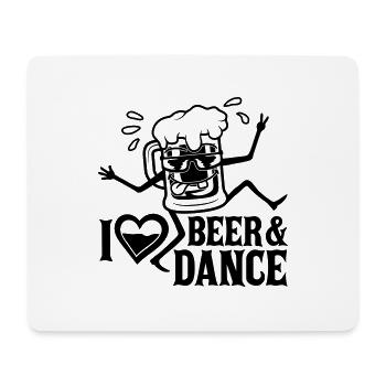Beer and Dance Love - Mousepad (Querformat) - Weiß - Vorne