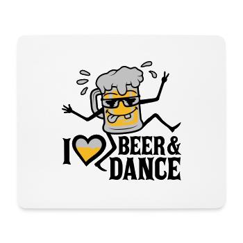 Love Beer and Dance - Mousepad (Querformat) - Weiß - Vorne