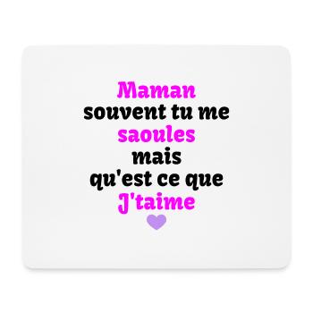 j't'aime Maman - Tapis de souris (format paysage) - blanc - Devant