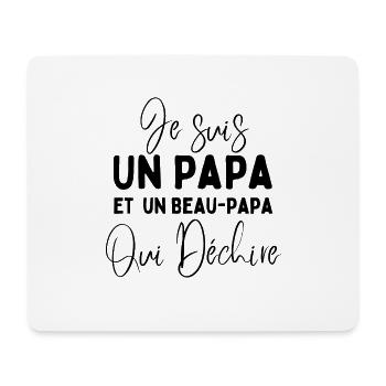 je suis un papa et un beau papa qui déchire - Tapis de souris (format paysage) - blanc - Devant