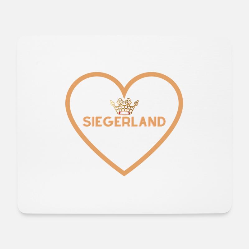 Mein Herz schlägt für das Siegerland + Krönchen - Mousepad (Querformat) - Weiß