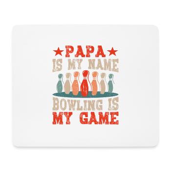 Papa est mon nom Bowling est mon jeu - Tapis de souris (format paysage) - blanc - Devant