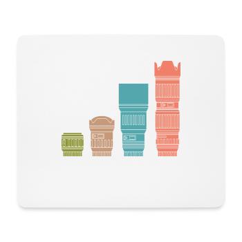 Size Matter Lens Photo Camera Photographer - Mouse Pad (horizontal) - white - Front