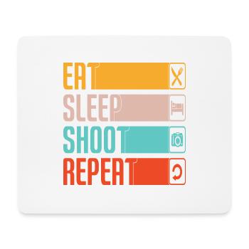 Eat Sleep Shoot Répéter Photographe Photo - Tapis de souris (format paysage) - blanc - Devant