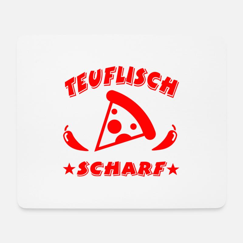 Pizza - Mousepad (Querformat) - Weiß
