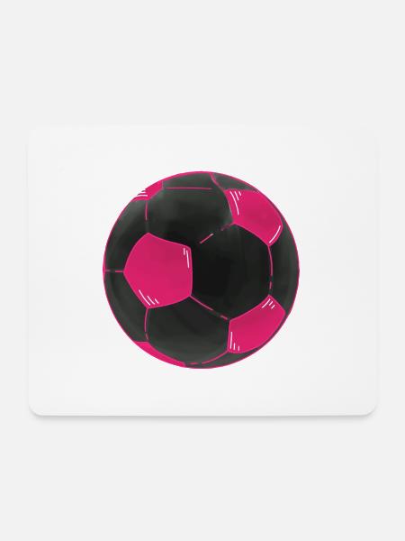 Fußball Pink Schwarz Fußbälle Sticker - Mousepad (Querformat) - Weiß