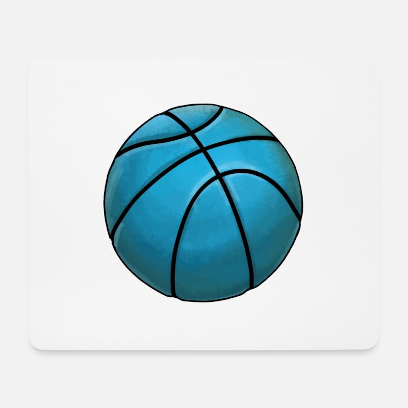 Basketball Sticker Babyblau Coole Basketbälle - Mousepad (Querformat) - Weiß