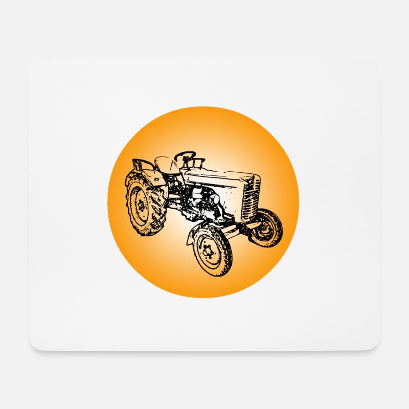Traktor - Mousepad (Querformat) - Weiß