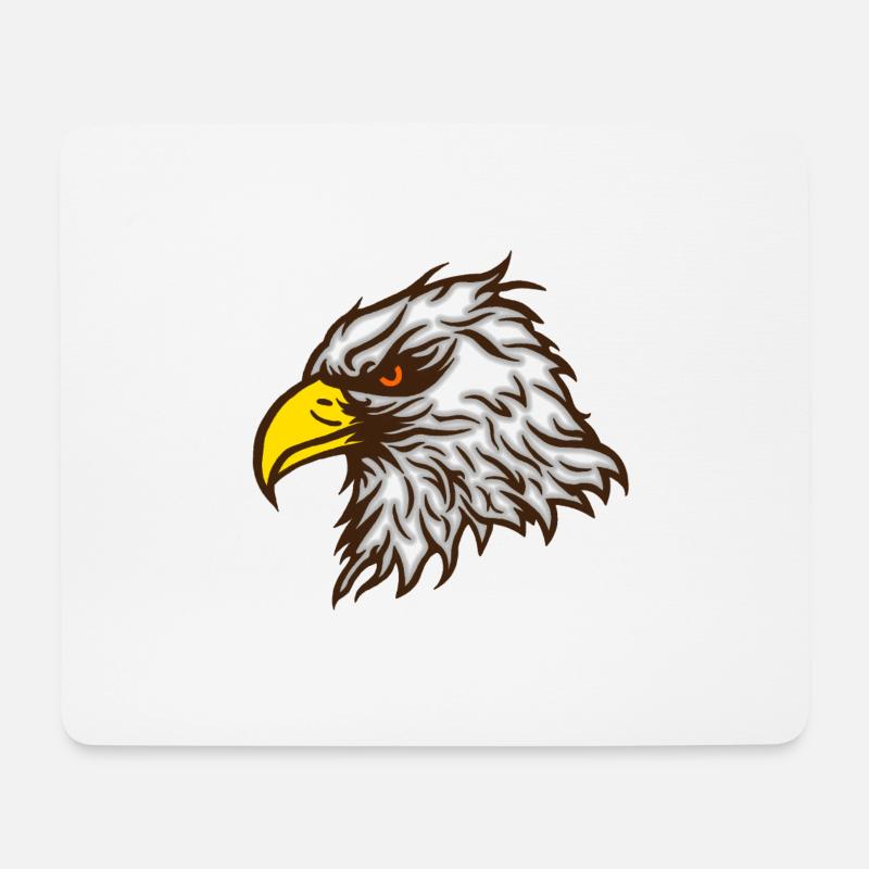 Cooler Weisskopfseeadler Adlerkopf farbig - Mousepad (Querformat) - Weiß