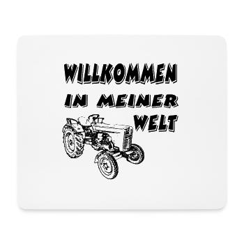 Traktor - Mousepad (Querformat) - Weiß - Vorne
