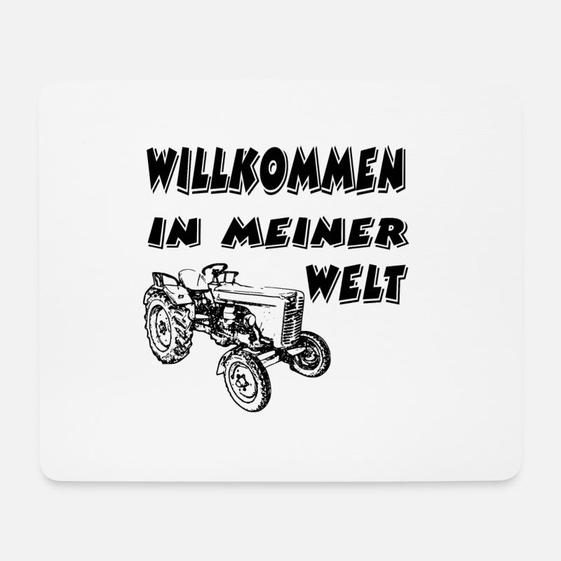 Traktor - Mousepad (Querformat) - Weiß
