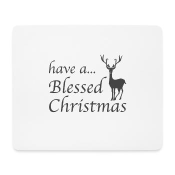 Christliches Weihnachtsdesign Gesegnete Weihnachten - Mousepad (Querformat) - Weiß - Vorne