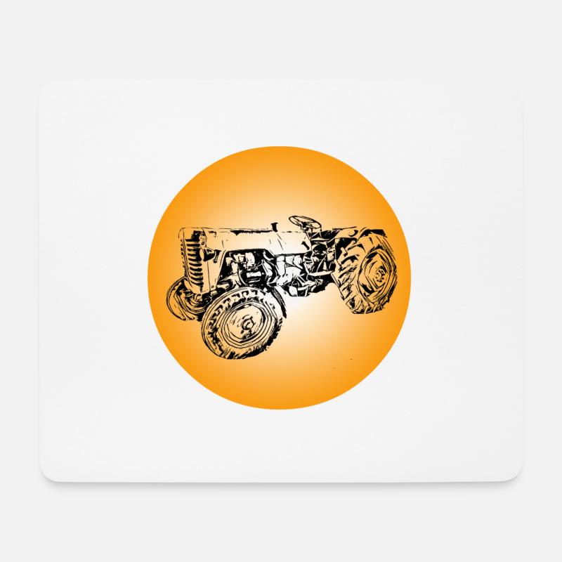 Traktor - Mousepad (Querformat) - Weiß