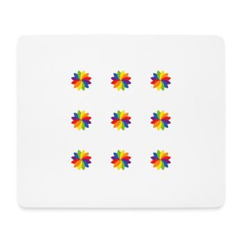 Bright Rainbow Flower Pattern - Mouse Pad (horizontal) - white - Front