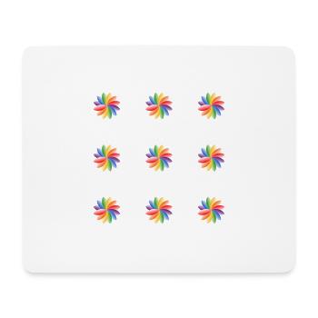 Regenbogenblume - Helle Farben - Mousepad (Querformat) - Weiß - Vorne