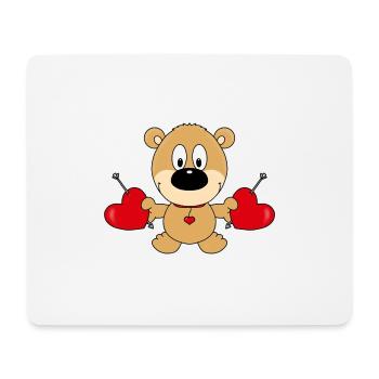 TEDDY - TEDDYBÄR - BÄR - LIEBE - LOVE - Mousepad (Querformat) - Weiß - Vorne