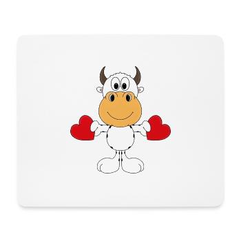 KUH - COW - TIER - KIND - BABY - LIEBE - LOVE - Mousepad (Querformat) - Weiß - Vorne