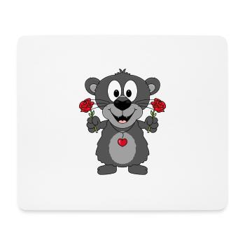 PANTHER - BLUMEN - TIER - KIND - BABY - LIEBE - Mousepad (Querformat) - Weiß - Vorne