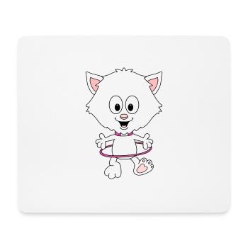 KATZE - CAT - KINDER - BABY - TIER - TIERISCH - Mousepad (Querformat) - Weiß - Vorne