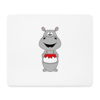 NILPFERD - FLUSSPFERD - HIPPO - GEBURTSTAG - KIND - Mousepad (Querformat) - Weiß - Vorne
