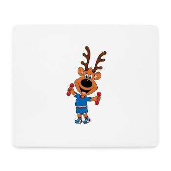 REH - DEER - FITNESS - SPORT - TIER - TIERISCH - Mousepad (Querformat) - Weiß - Vorne