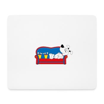HUND - DOG - SOFA - TIER - TIERISCH - FUN - Mousepad (Querformat) - Weiß - Vorne