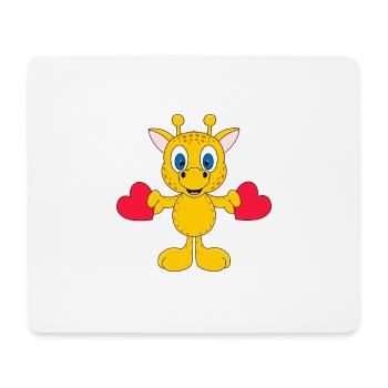 GIRAFFE - LIEBE - LOVE - TIER - TIERLIEB - KINDER - Mousepad (Querformat) - Weiß - Vorne