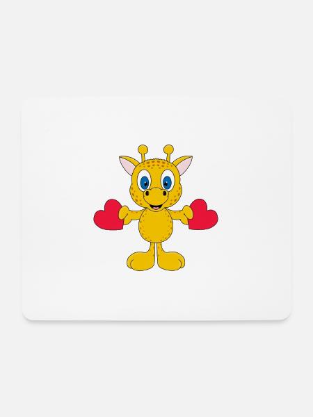 GIRAFFE - LIEBE - LOVE - TIER - TIERLIEB - KINDER - Mousepad (Querformat) - Weiß
