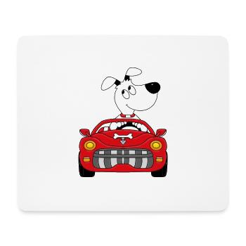 HUND - AUTO - CABRIO - MOTORSPORT - TIERISCH - Mousepad (Querformat) - Weiß - Vorne