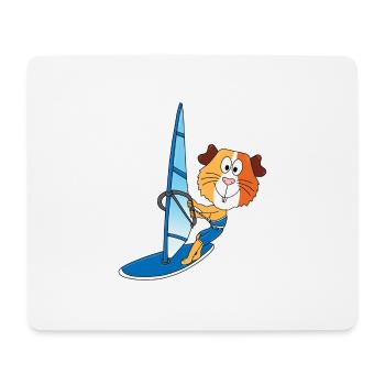 SURFER - WINDSURFER - MEERSCHWEINCHEN - TIER - Mousepad (Querformat) - Weiß - Vorne
