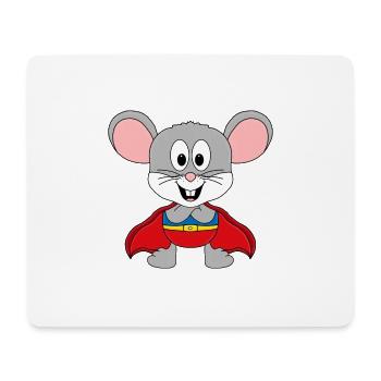 MAUS - MOUSE - SUPERHELD - SUPERHERO - KINDER - Mousepad (Querformat) - Weiß - Vorne