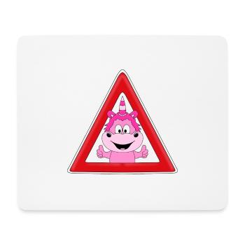 ACHTUNG EINHORN - ATTENTION UNICORN - KIND - BABY - Mousepad (Querformat) - Weiß - Vorne