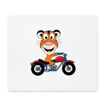 TIGER - MOTORRAD - BIKER - MOTORSPORT - TIER - Mousepad (Querformat) - Weiß - Vorne