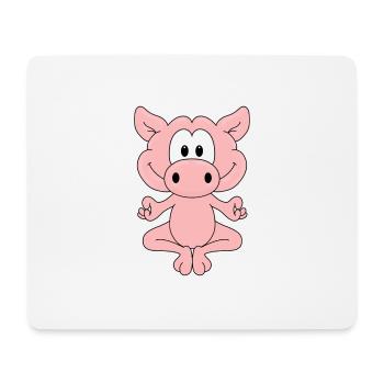 YOGA - PILATES - SCHWEIN - TIER - TIERISCH - Mousepad (Querformat) - Weiß - Vorne