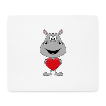 FLUSSPFERD - NILPFERD - HIPPO - HERZ - LIEBE - Mousepad (Querformat) - Weiß - Vorne