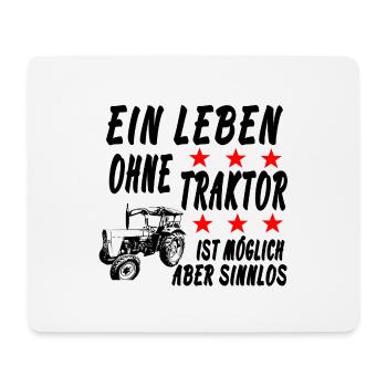 Traktor - Mousepad (Querformat) - Weiß - Vorne