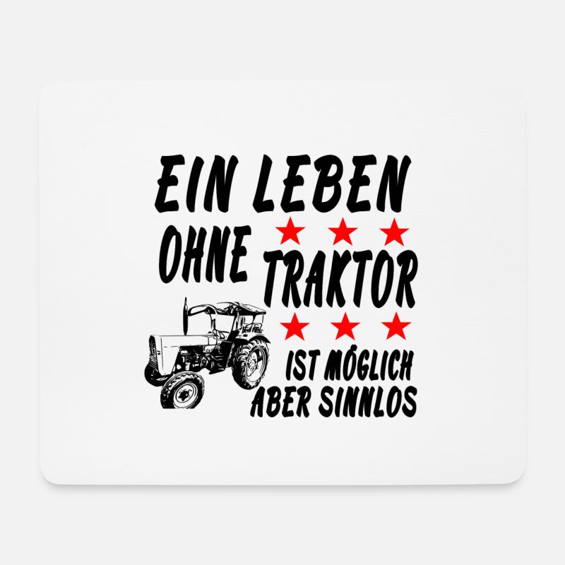 Traktor - Mousepad (Querformat) - Weiß