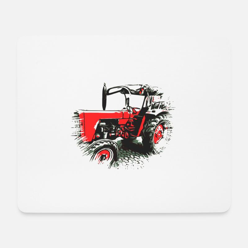 Traktor - Mousepad (Querformat) - Weiß