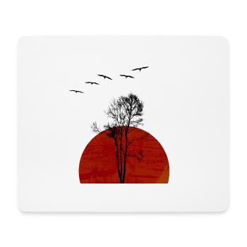 Tree Sun Birds - Mouse Pad (horizontal) - white - Front