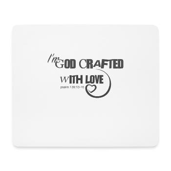 Christliches Design Ich bin mit Liebe gefertigt Psalm 139 - Mousepad (Querformat) - Weiß - Vorne
