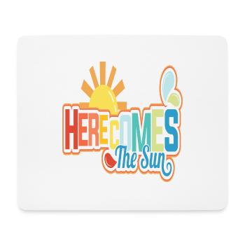 Voici le Soleil - Tapis de souris (format paysage) - blanc - Devant