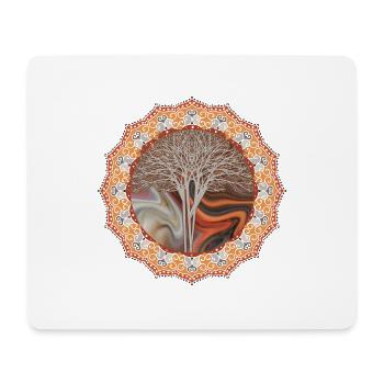 Mandala Baum Geschenkidee - Mousepad (Querformat) - Weiß - Vorne