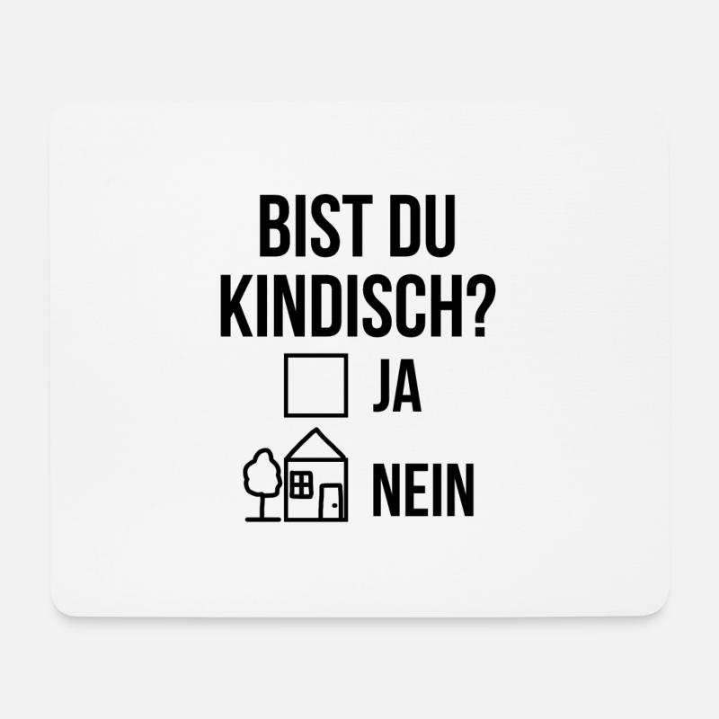 Bist du kindisch ja nein - Mousepad (Querformat) - Weiß