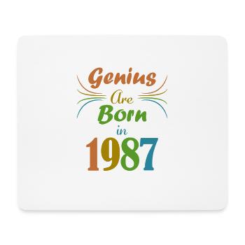 genius born 1987 - Mouse Pad (horizontal) - white - Front