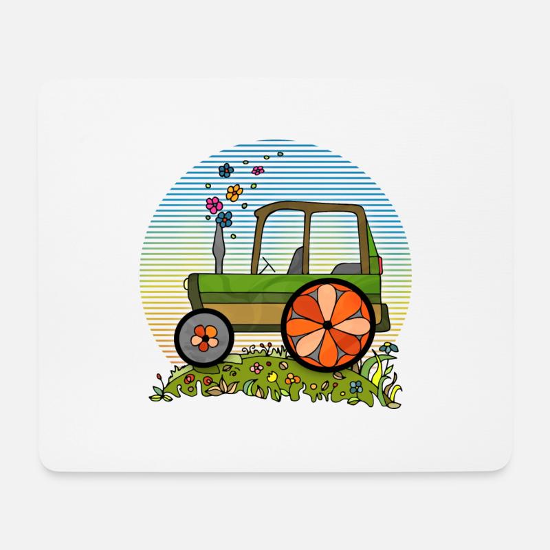 Traktor - Mousepad (Querformat) - Weiß