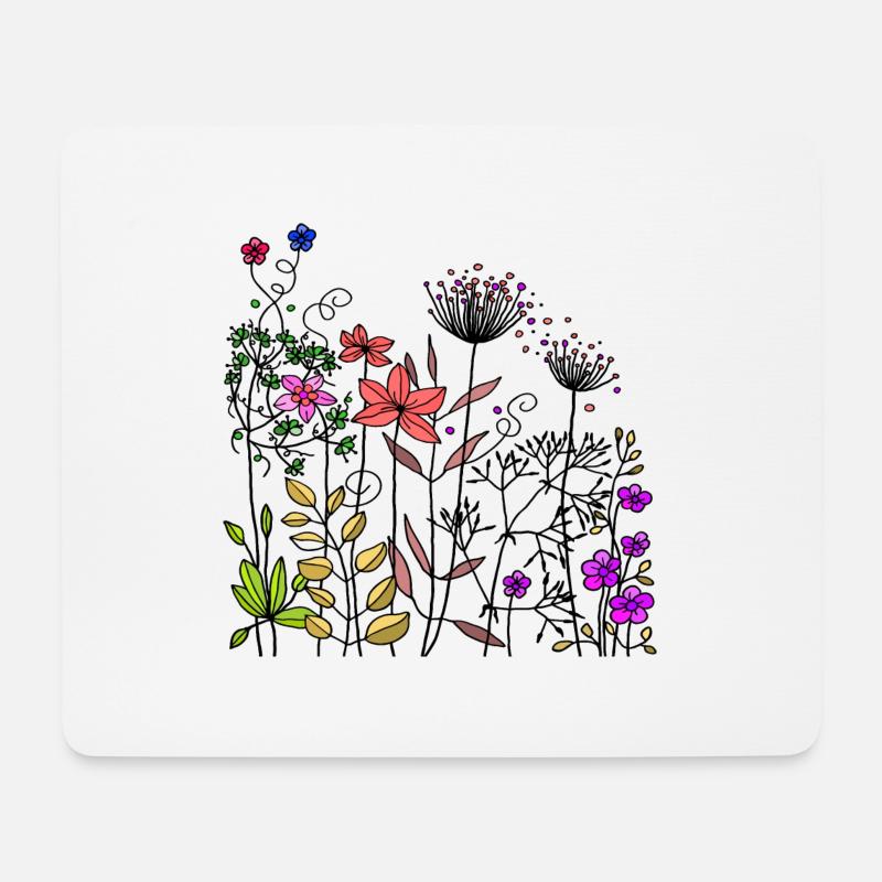 Blumen - Mousepad (Querformat) - Weiß