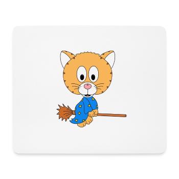 HEXE - HEXENBESEN - KATZE - TIER - KIND - BABY - Mousepad (Querformat) - Weiß - Vorne
