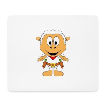 SCHAF - COWBOY - WESTERN - MÖHREN - KINDER - Mousepad (Querformat) - Weiß - Vorne